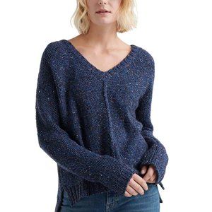Lucky Brand Blue Multi Color V-Neck Sweater